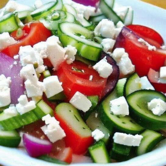 Сколько калорий в салате со свежих огурцов и помидоров?