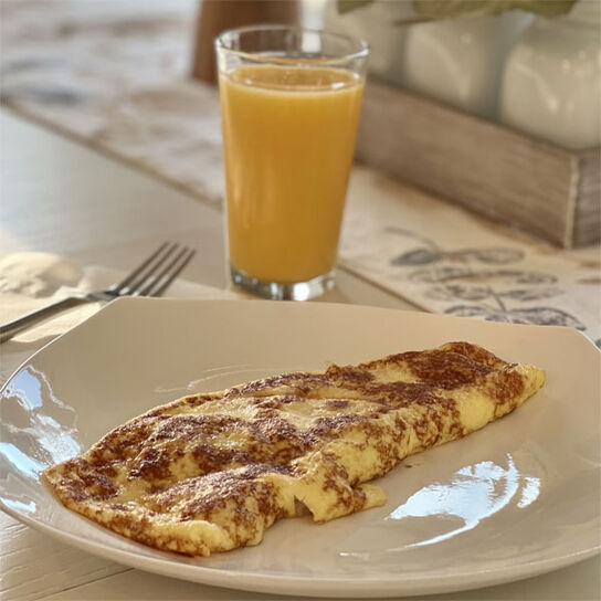Фото полезный омлет с утра на завтрак для правильного, здорового и диетического питания